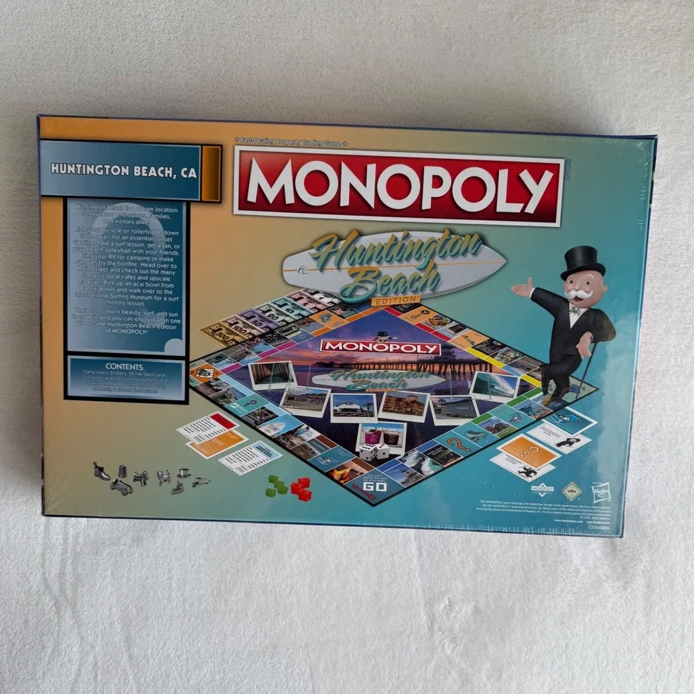 New Sealed Monopoly Huntington Beach California‎ Board Game Hasbro 2023